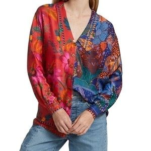Farm Rio Mixed Print Blouse
